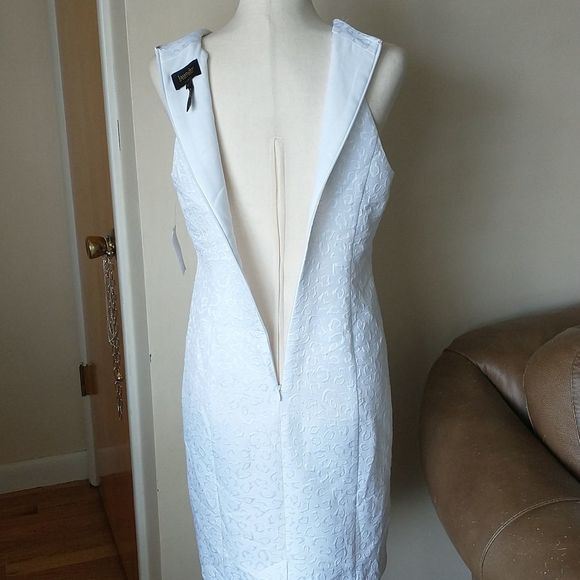 Laundry dress mini bodycon sheath leopard print beads white pink blue size 6 - Picture 7 of 10